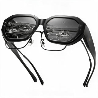 DUCO Sunglasses, common, Shine Black Frame Grey Lens