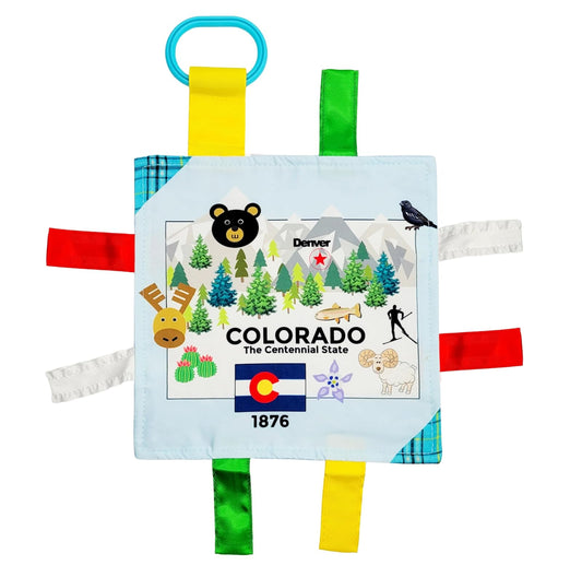 Baby Jack The Learning Lovey U.S. State Facts Sensory Tag Crinkle Stroller Toy for Baby (Colorado)