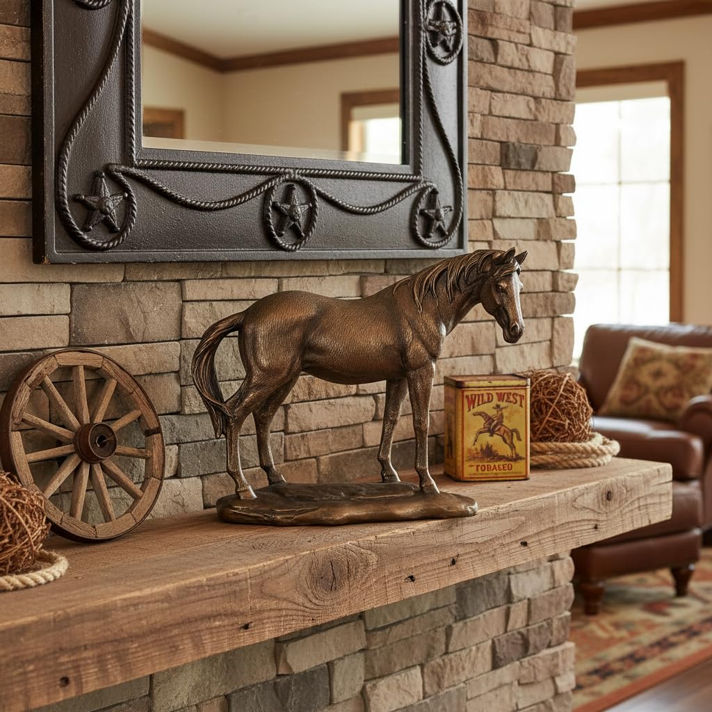 Comfy Hour Farmhouse Home Decor Collection Resin 8" Brown Copper Horse Desktop Decoration