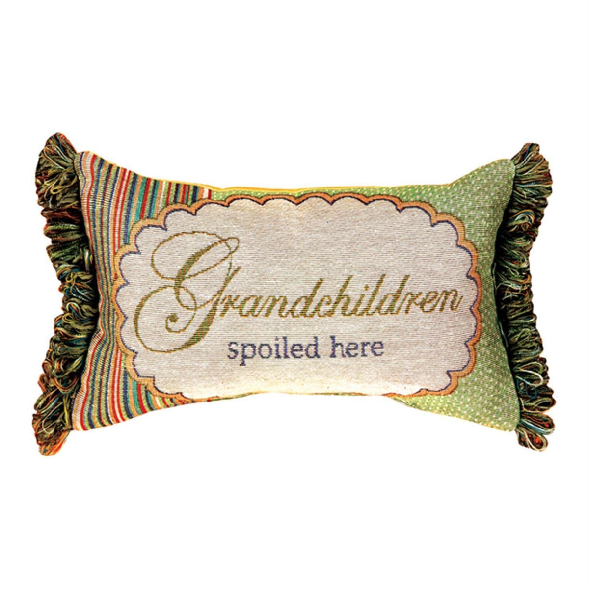 Manual 12.5 x 8.5-Inch Decorative Throw Pillow, Grandchildren Spoiled Here