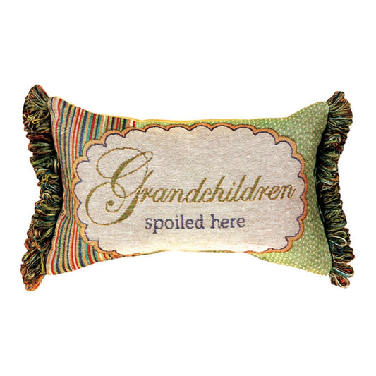 Manual 12.5 x 8.5-Inch Decorative Throw Pillow, Grandchildren Spoiled Here