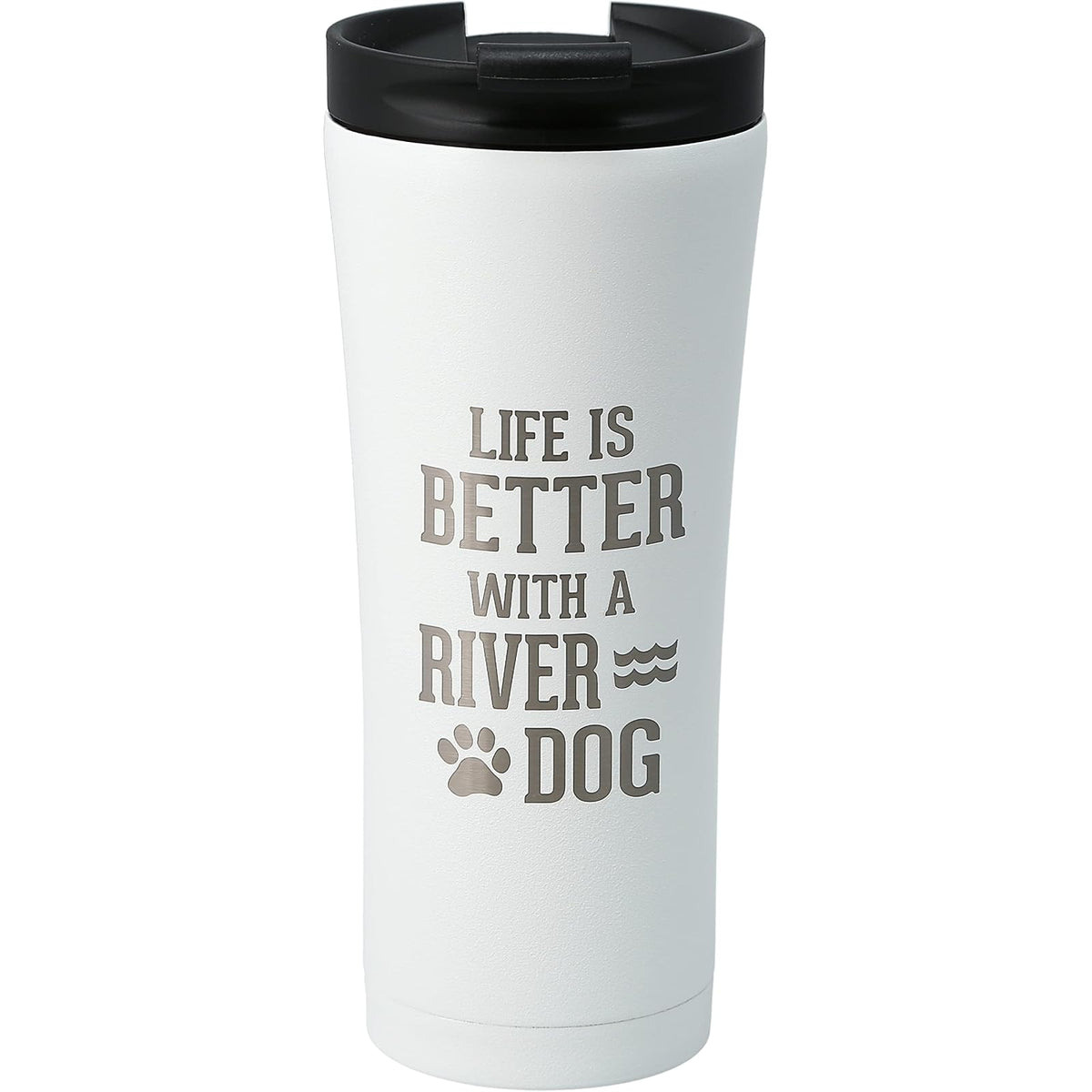 Pavilion Gift Company Drinking Cup, 17 Ounces, White, Black, Silver