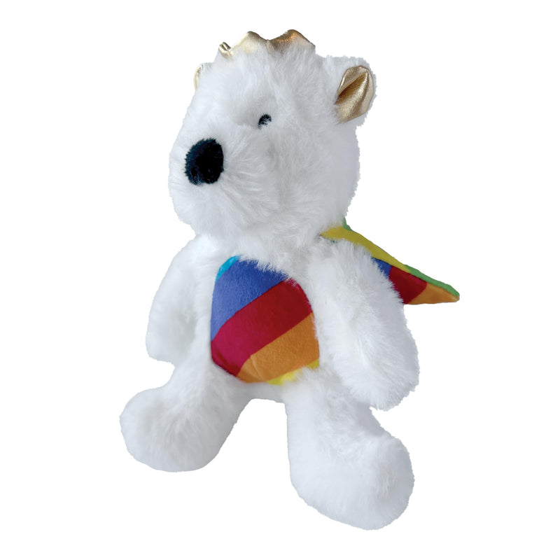 foufouBRAND Bear Rainbow Small One Love Plush Toy, 5.3-inch Length, Pet Accessories