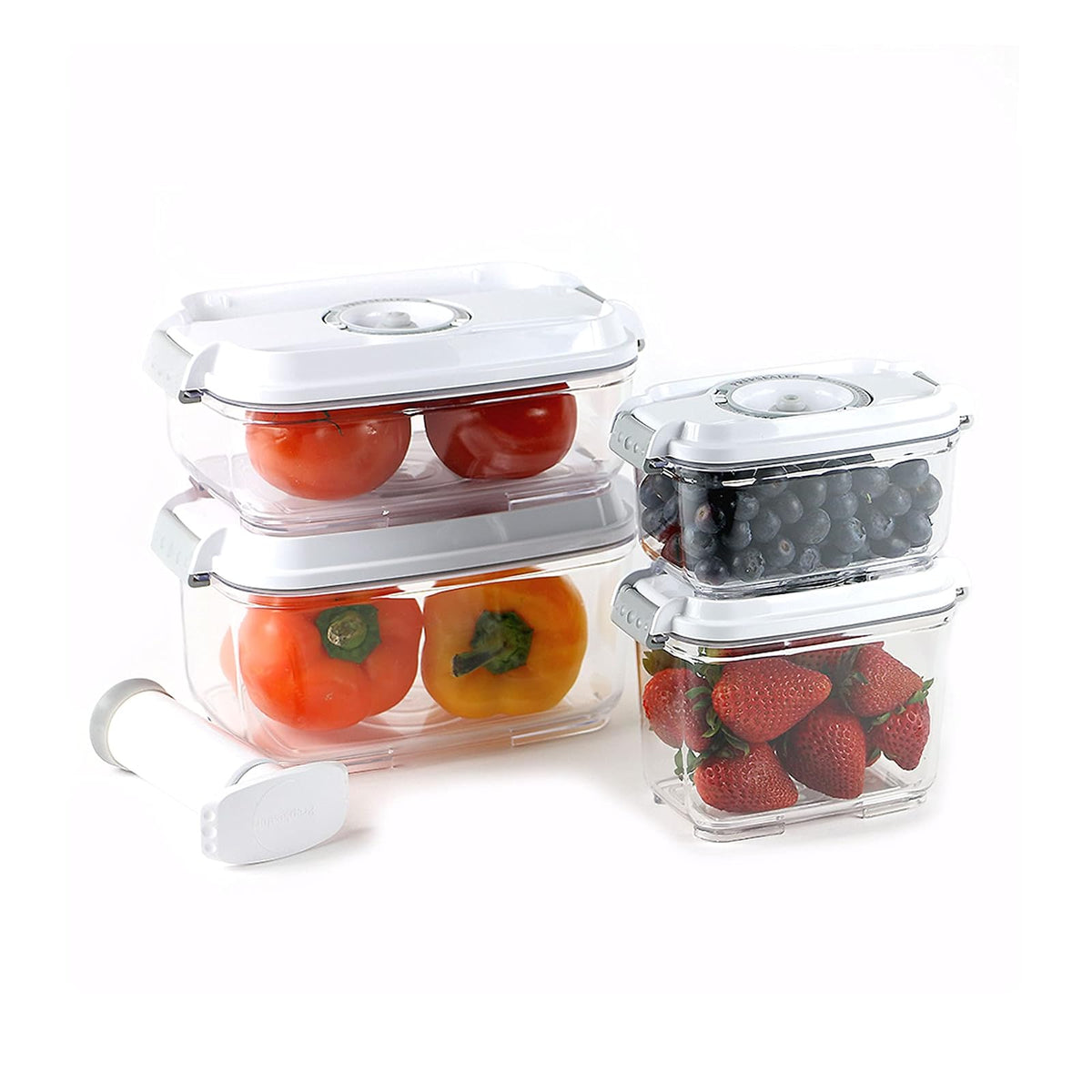PrepSealer Food Storage Container, 2L, White