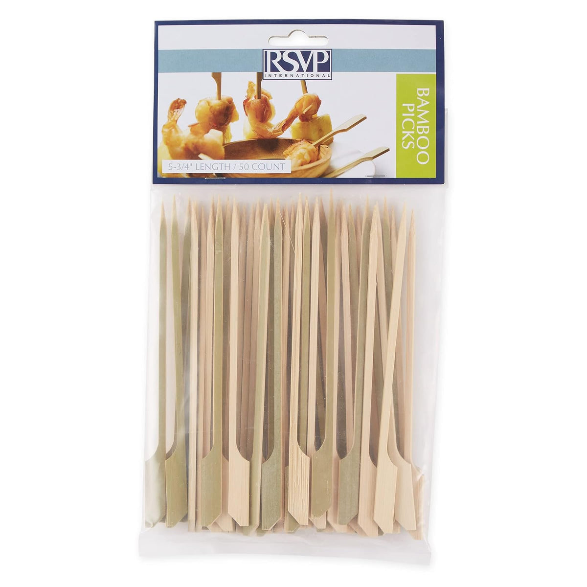 RSVP International Skewer, Appetizer, 50-Count, 5.875", Bamboo