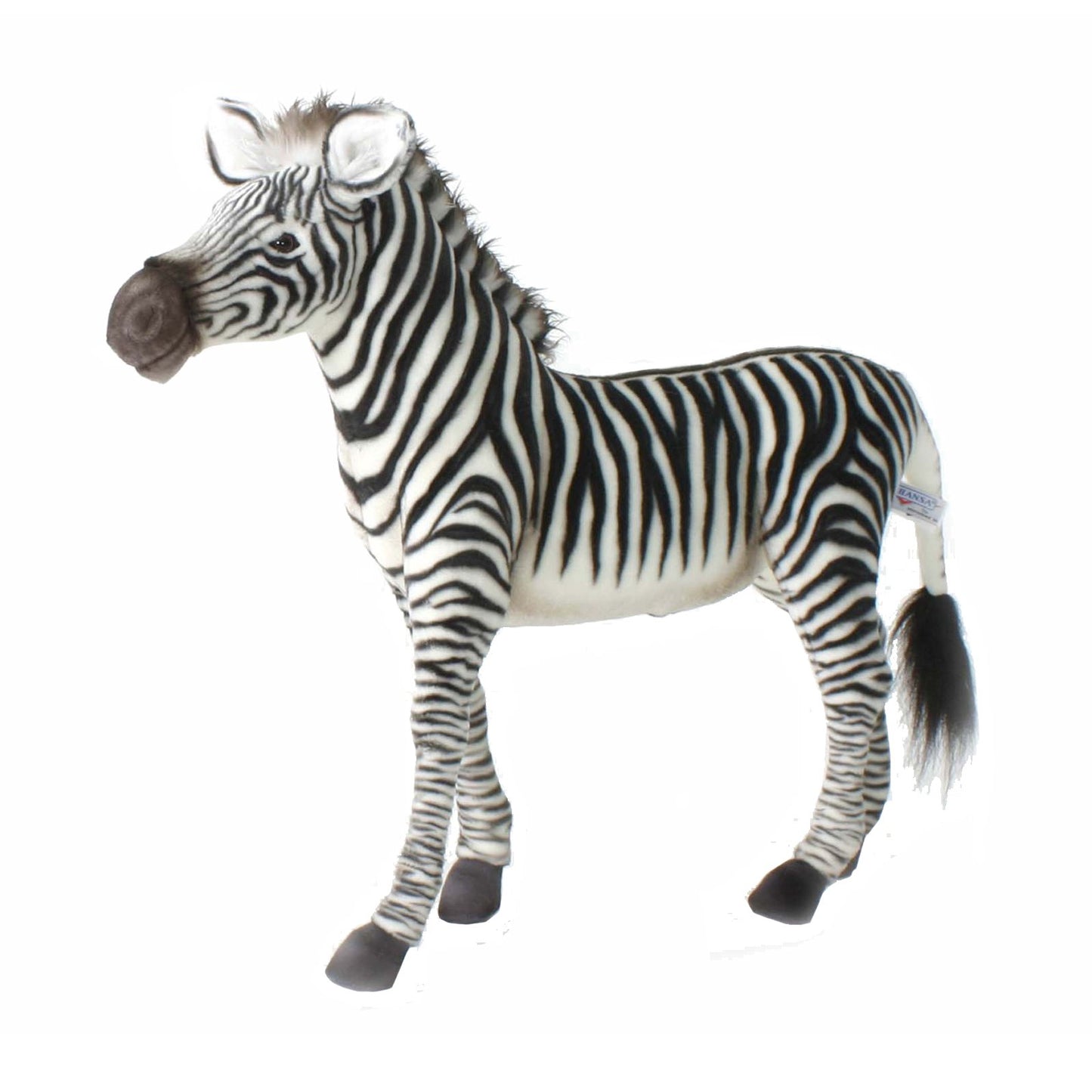 Hansa 5184 Grevy's Zebra Collectible Plush, 25-inch Length, Black and White