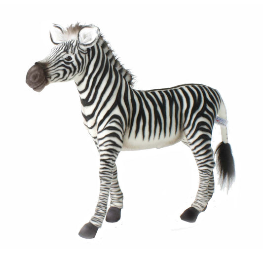 Hansa 5184 Grevy's Zebra Collectible Plush, 25-inch Length, Black and White