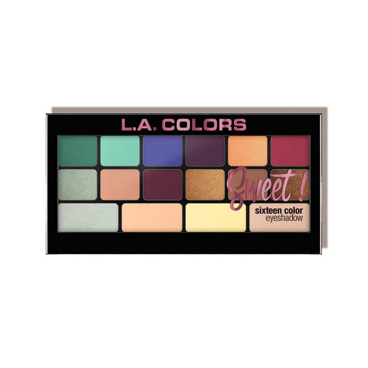 L.A. Girl Colors Sweet! 16 Color Eyeshadow Palette, Playful, 1 Ounce