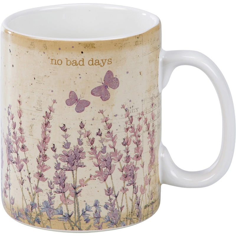 Primitives by Kathy No Bad Days Mug with Handle, Ceramic Cup with Handle Coffee, Stoneware Mug, Light Weight, Rustic Durable, 1.3 Pounds Capacity,1 Count