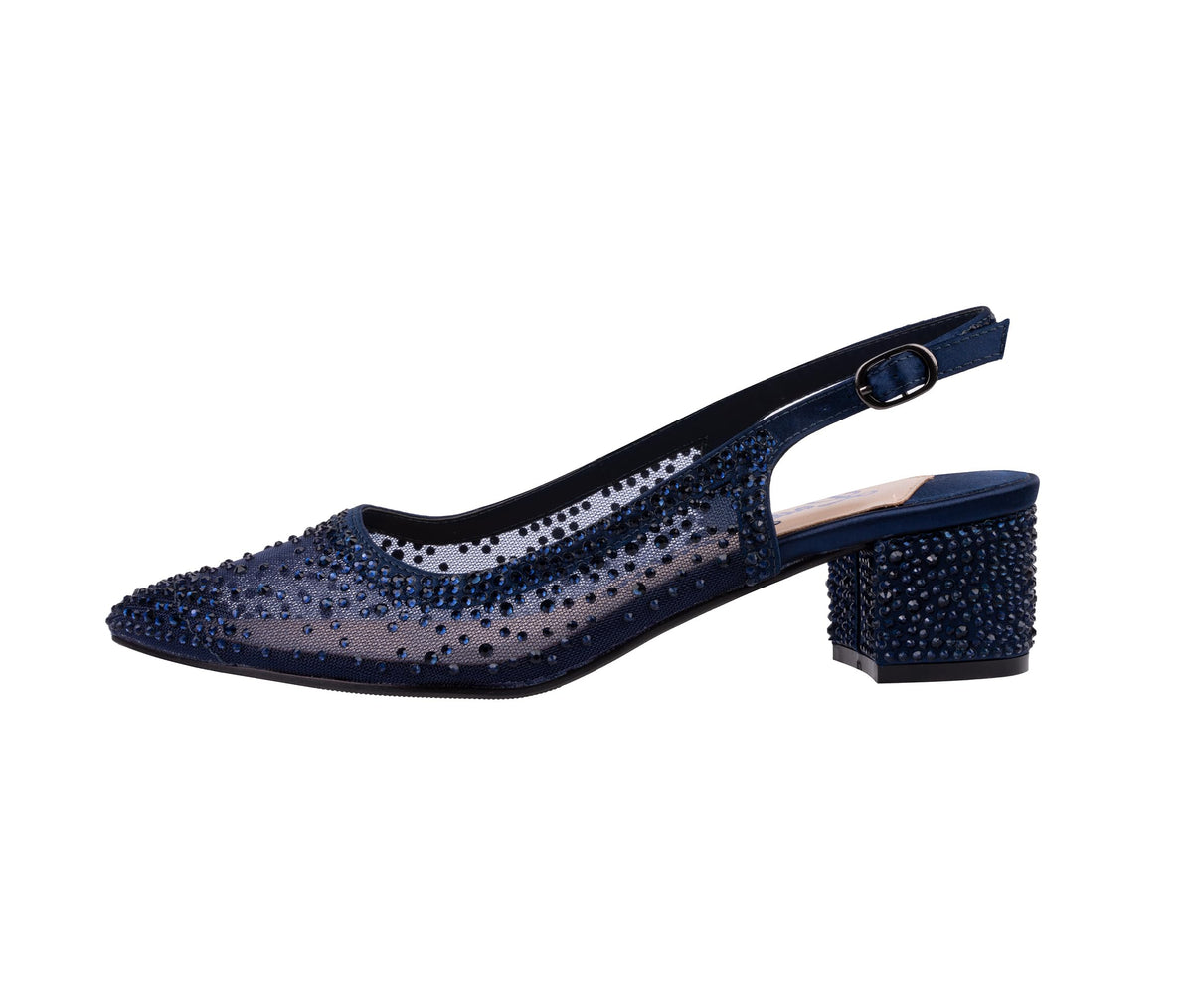 Ninety Union Lady Couture Demi Rhinestone Mesh Slingback, Navy, 8