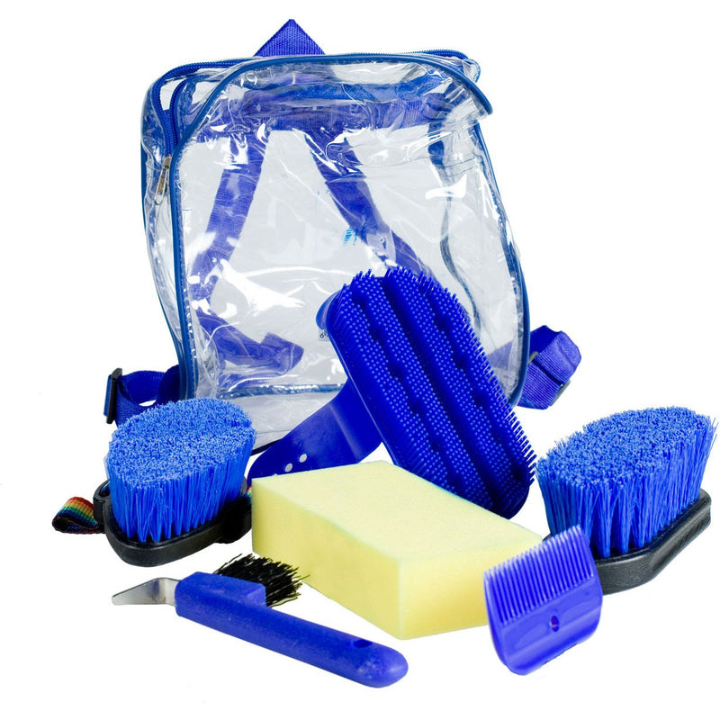 HORZE Soft Grip Grooming Backpack Set - Blue - One Size