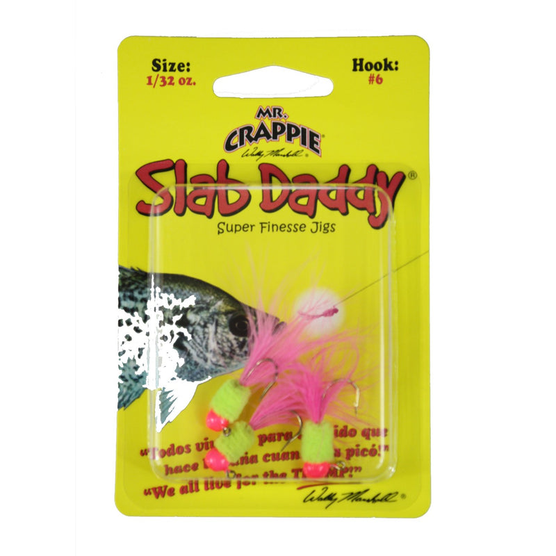 Blakemore TTI Fishing Co Mr Crappie Slab Daddy Hook-Pack of 3 (Pink/Chartreuse/Pink, 1/32 Ounce)