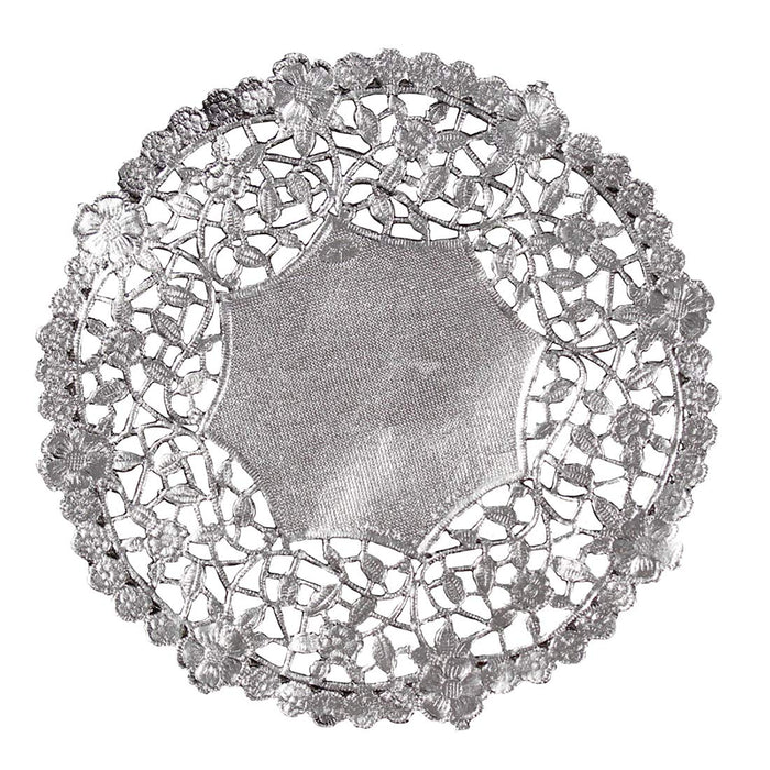 Hygloss Products 6 Inch Silver Foil Doilies - Round Doilies Made in the USA, 12 Pack
