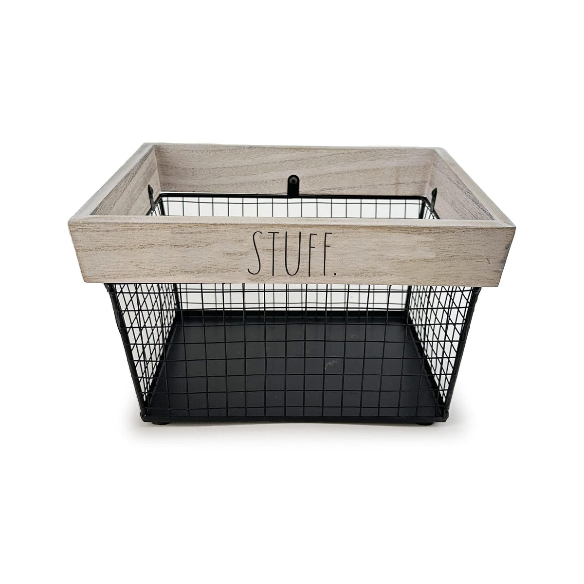 Rae Dunn Item Container, White Wash "Stuff", Modern