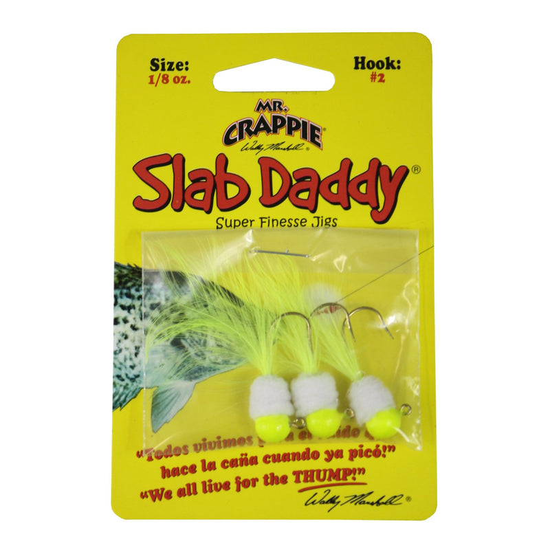 Blakemore TTI Fishing Co Mr Crappie Slab Daddy Hook-Pack of 3 (Chartreuse/White/Chartreuse, 1/8 Ounce)