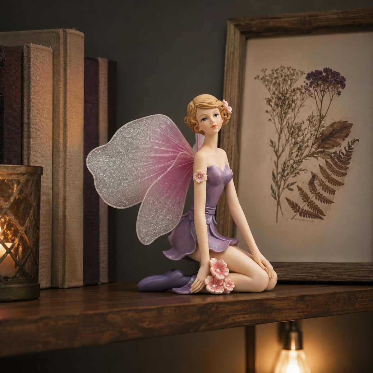 Comfy Hour Figurine, Compact, Pastel Violet Dress