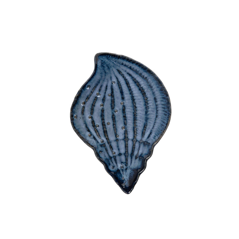 Beachcombers Textured Shell Dish, 5.51-inch Length, Blue