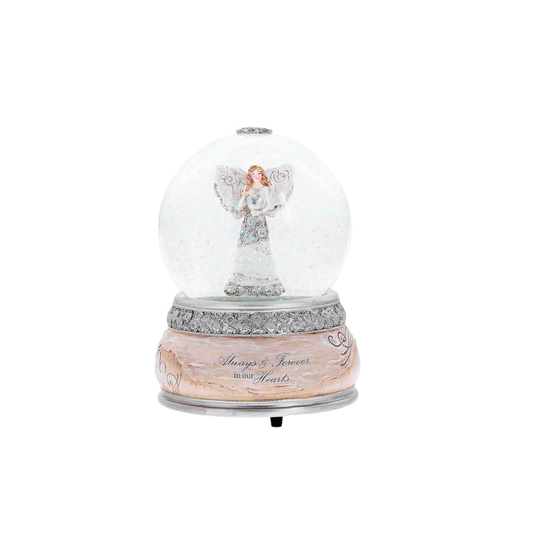 Pavilion - Always &amp; Forever in Our Hearts - 5.75&quot; Musical Amazing Grace Waterglobe Snowglobe Snowstorm 100 mm Collectible Bereavement in Memory Memorial Greif Gift Funeral Present