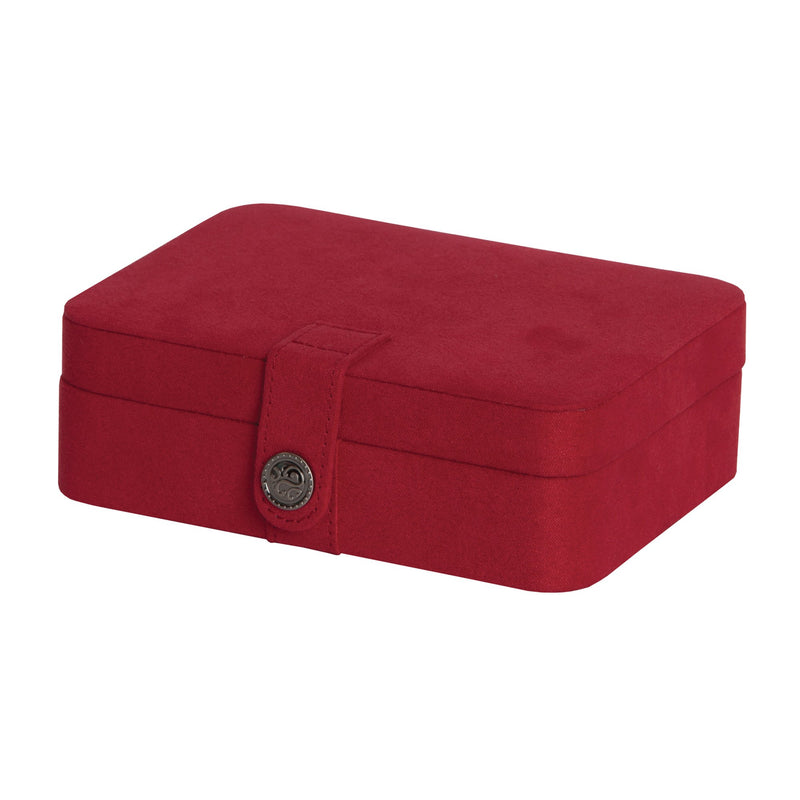 Mele and Co. Giana Plush Fabric Jewelry Box with Lift Out Tray in Red