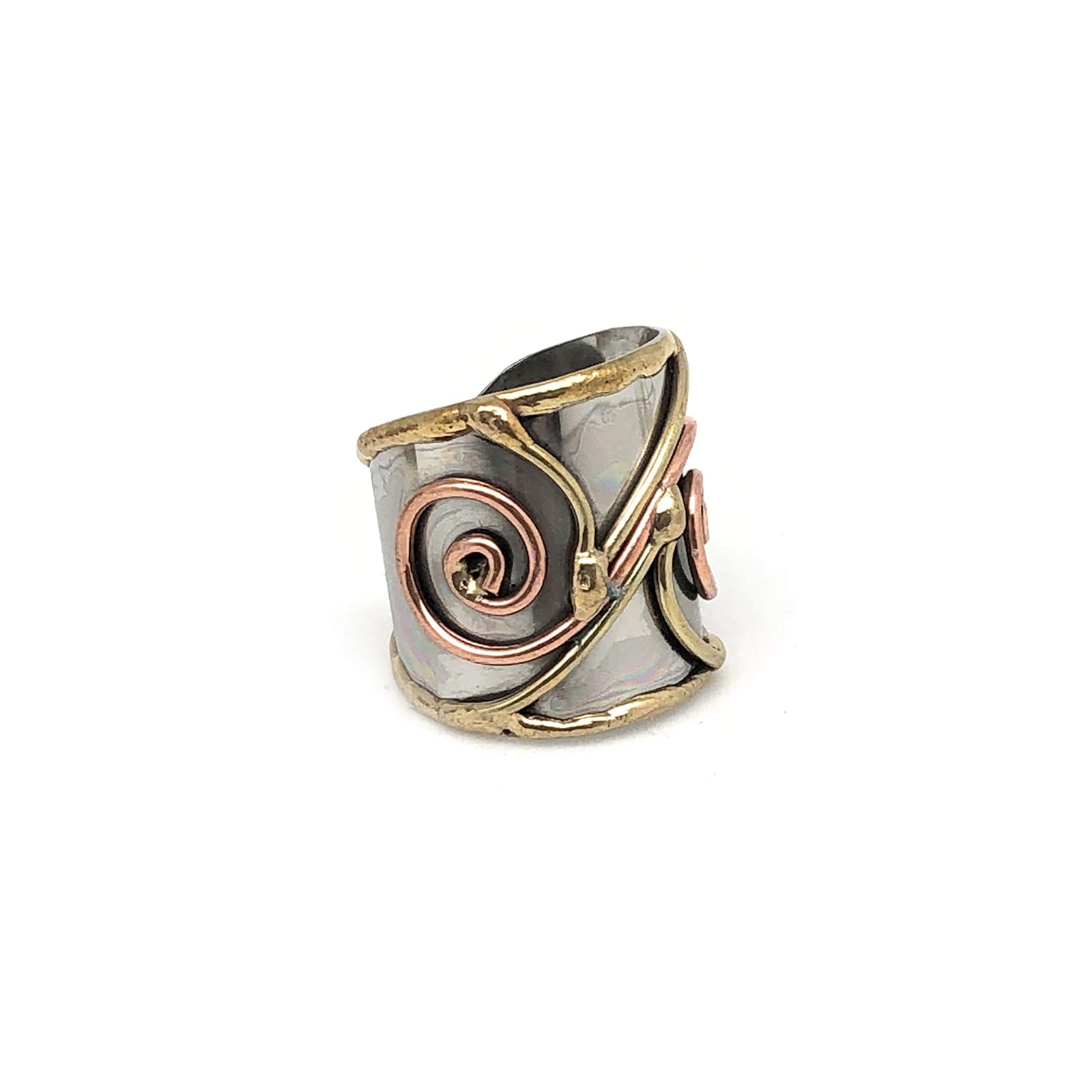Anju Jewelry Mixed Metal Cuff Ring