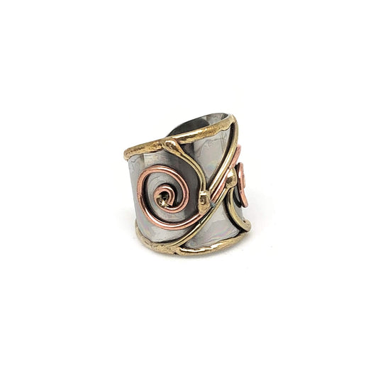 Anju Jewelry Mixed Metal Cuff Ring