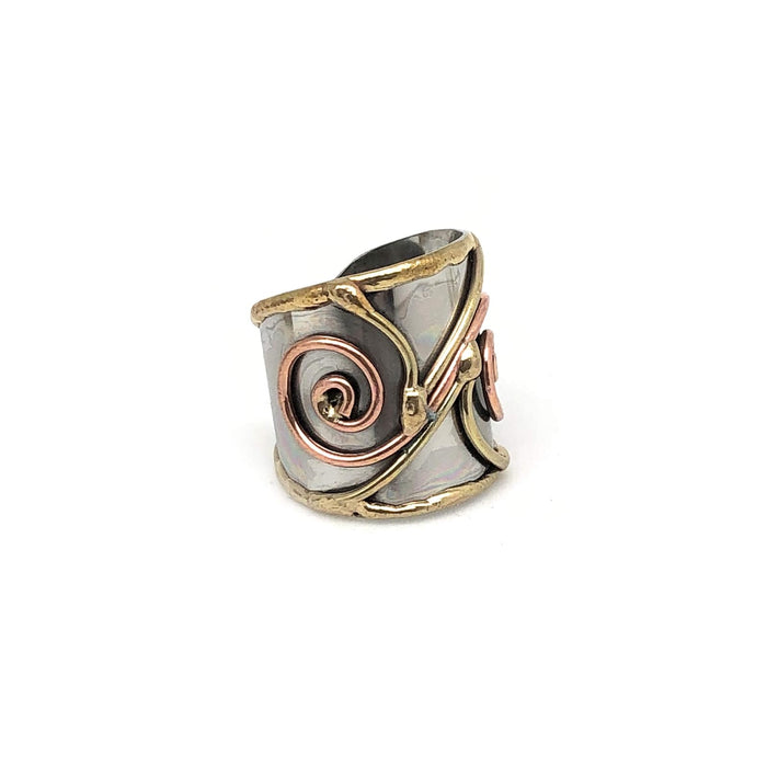 Anju Jewelry Mixed Metal Cuff Ring