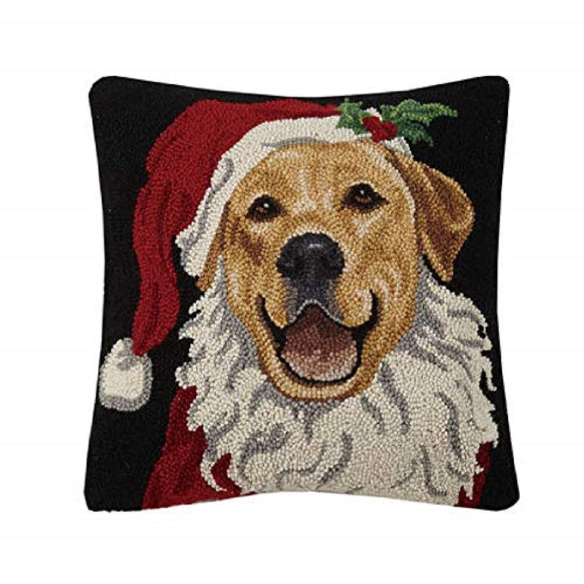 Peking Handicraft 31SJM10060C18SQ Holiday Retriever Hook Pillow, 18-inch Square
