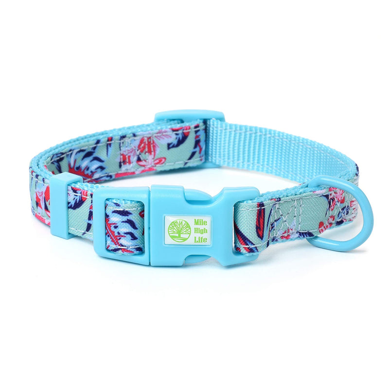 Mile High Life | Natural Wild Flower Collection | Soft Poly Cotton Fabric | Girl Dog Collars (Carnation, Collar -M)