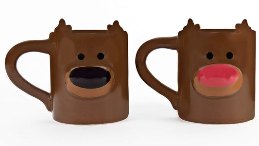 Gift Republic GR400030 Raindeer Animal Mug, Large, BROWN