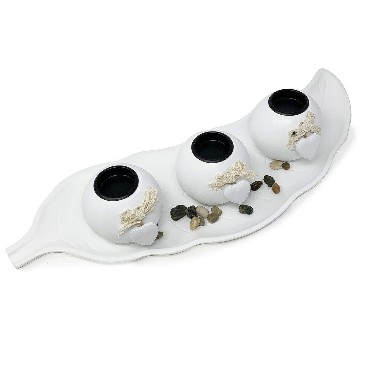 allgala Candle Holder, 4"D x 3"H, White