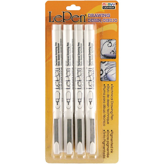UCHIDA 4100-4A LePen Technical Drawing Set 4/Pkg, Black