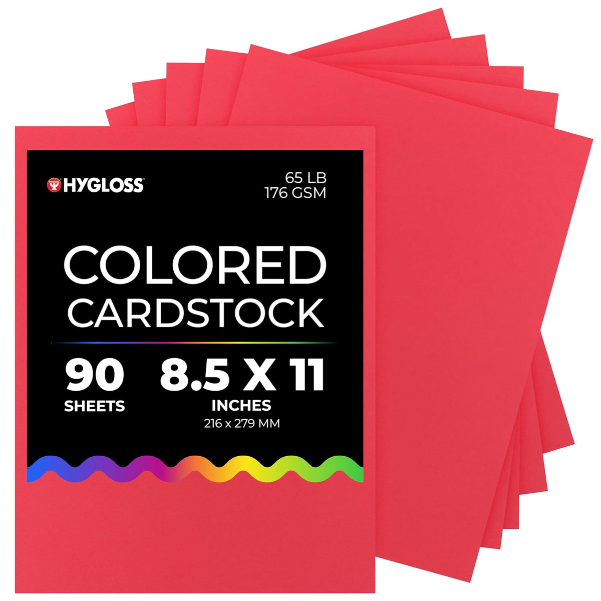 Hygloss Card Stock, 8.5 x 11 Inch, Red
