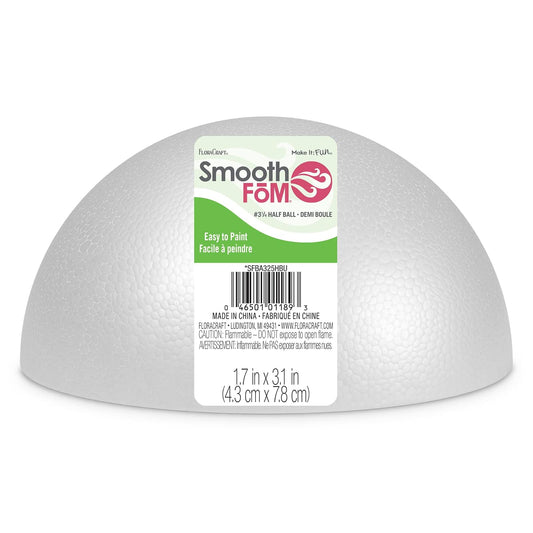 FloraCraft SmoothFoam Half Ball 3.2 Inch x 1.6 Inch White