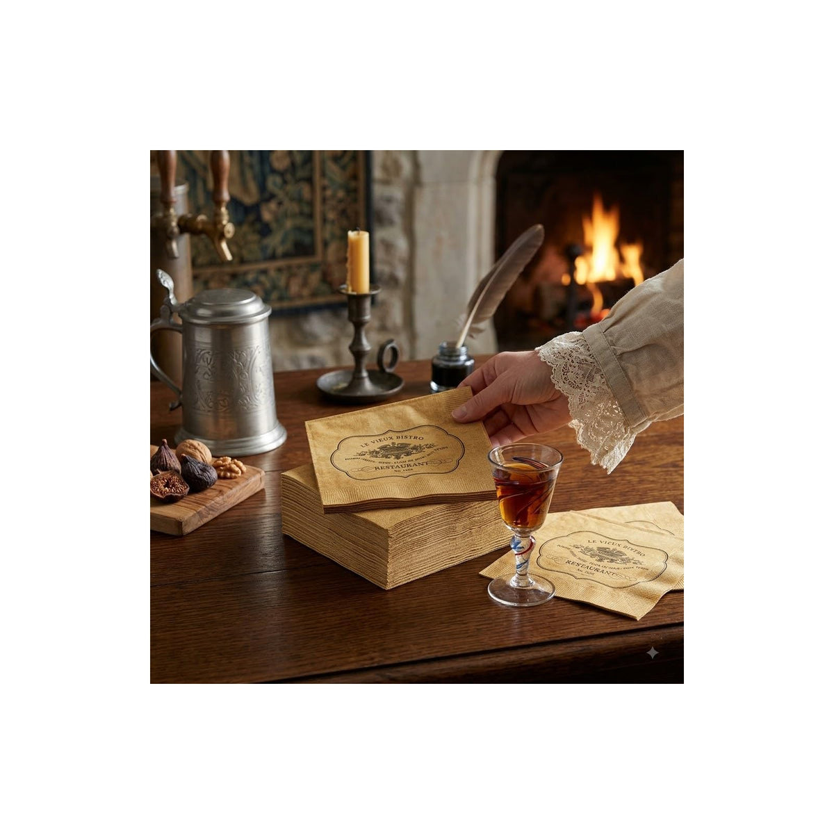 Harman Disposable Napkin, 5" x 5", Natural
