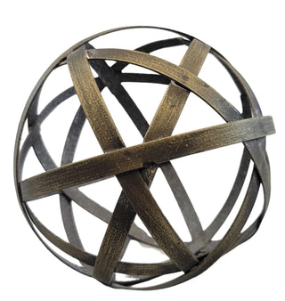 Your Heart's Delight Audrey's Woven 4 inch Brass Decorative Orb Metal Decor Balls Accent Bowl Spheres Art