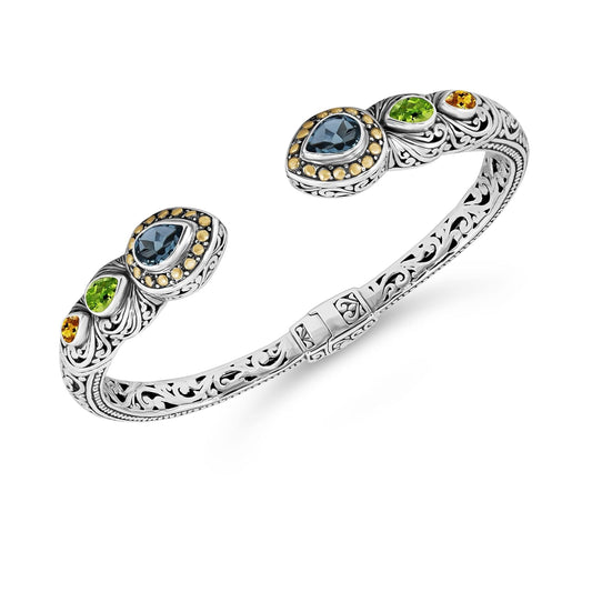 DEVATA Bracelet, Medium, Swiss Blue Topaz, Peridot & Citrine DHK3226