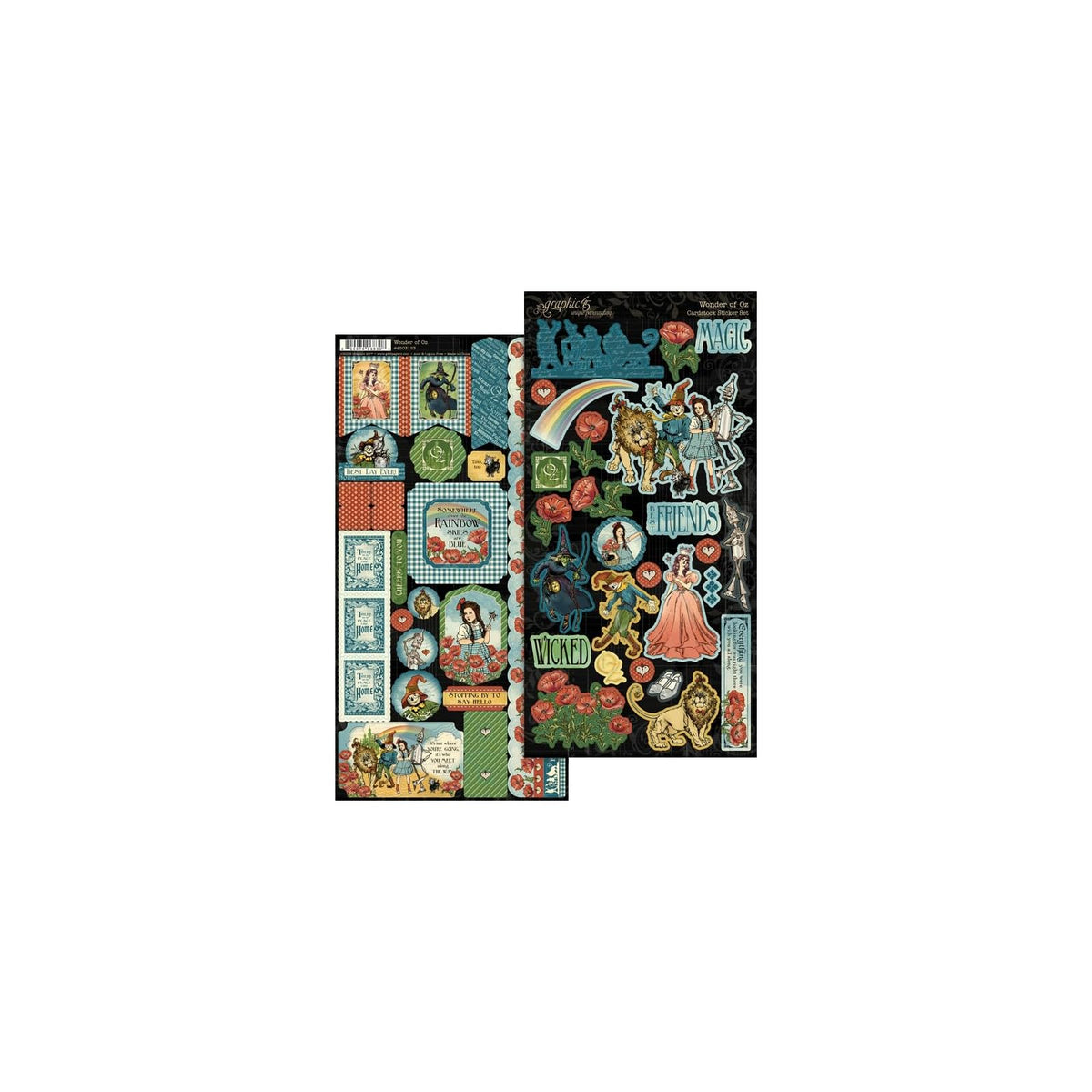 Graphic 45 Sticker Decal, 6" x 12", Multicolor