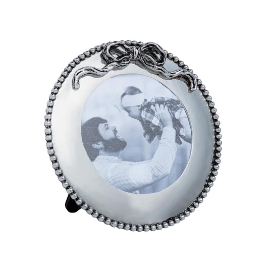 Mud Pie Picture Frame, 5" x 5", Silver Circle