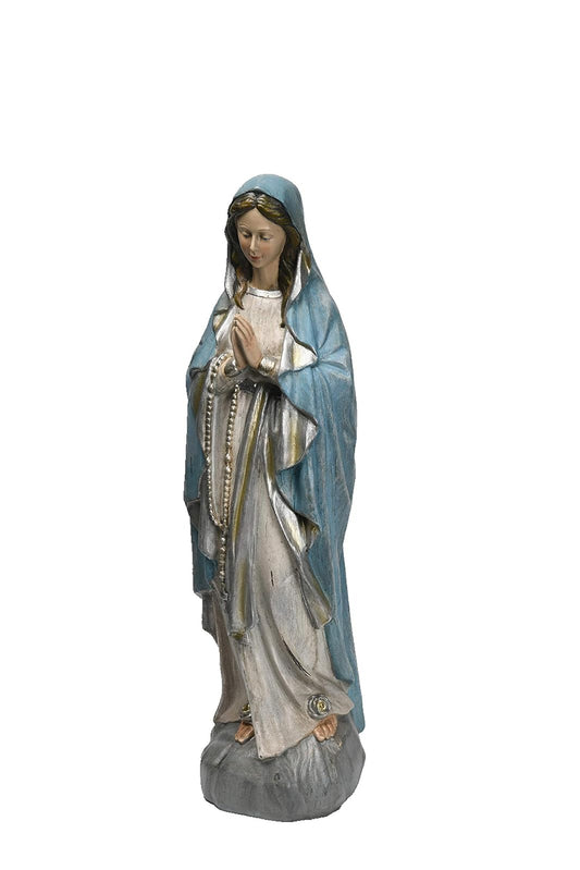 Comfy Hour The Story of Jesus Nativity Scene Collection 20" Resin Art Maria Praying Figurine, Cream & Light Blue