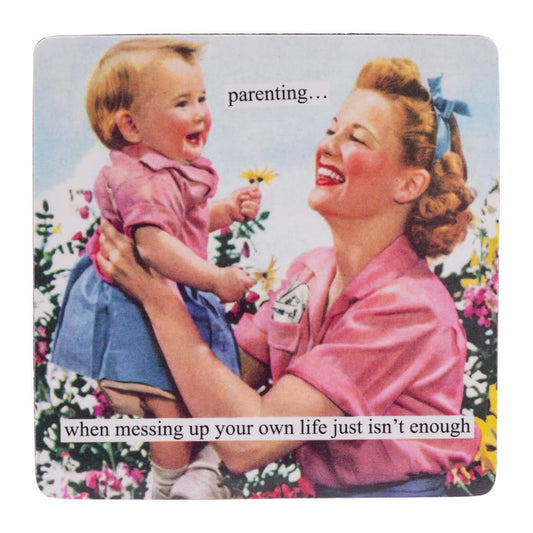 Anne Taintor Square Refrigerator Magnet - Parenting