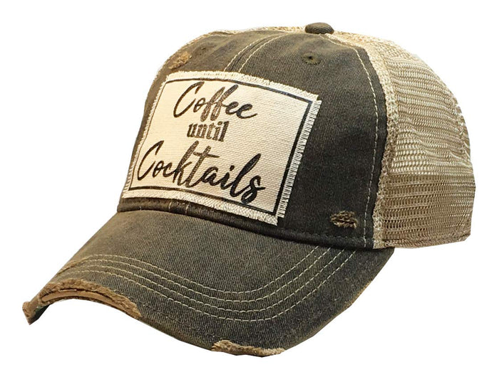 VINTAGE LIFE Hat, Coffee Until Cocktails (Black), Baseball
