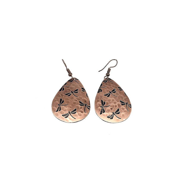 ANJU JEWELRY Engraved Metal Collection Earrings - Dragonfly