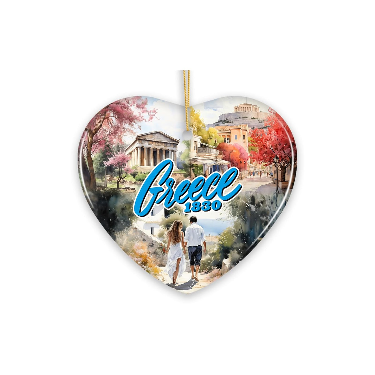 OrnamentallyYou Hanging Ornament, 3 inches, Greece Historical Landmarks and Cult