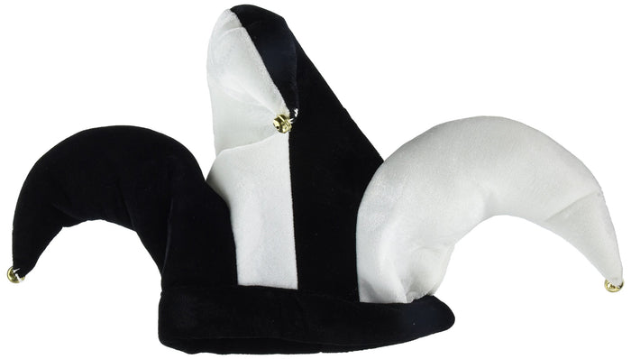 Beistle Costume Headwear, Black & White Jester, Black/White