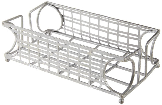 Boston International New York Art Deco Stripes Guest Towel Holder Caddy, 8.75 x 4.75-Inches, Silver Foil