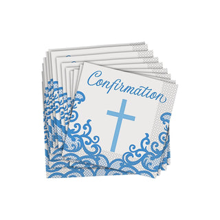 Unique Disposable Napkin, Confirmation, Blue
