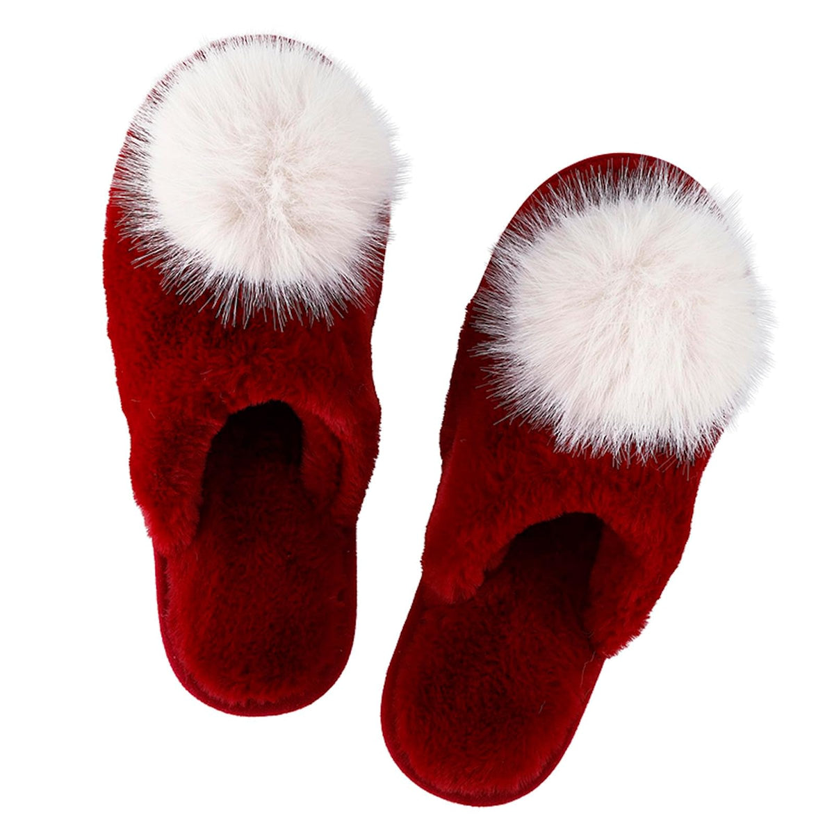 Bella Sleep + Spa Slipper, Medium, Closed Toe Burgundy & Beige