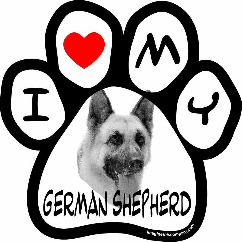 Imagine This 5-1/2-Inch by 5-1/2-Inch Car Magnet Picture Paw, German Shepherd