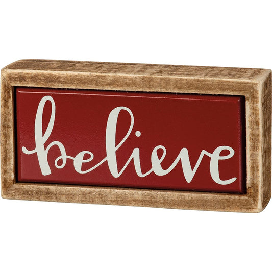 Primitives by Kathy 109410 Box Sign Mini - Believe, 4 x 2 x 1-inch