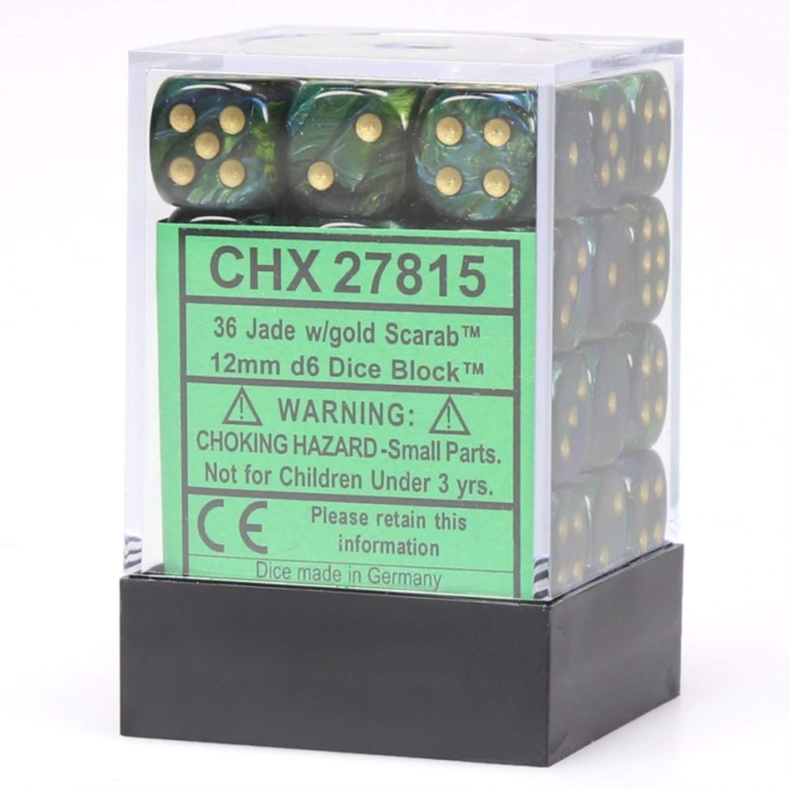 Chessex Dice D6cube12mmscb Jdgd (36)